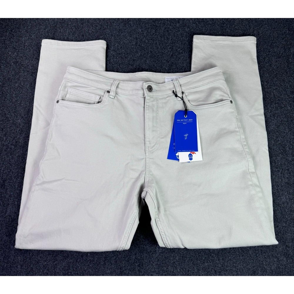 The Perfect Jean NYC The Denkhaki NEW Slim Thick Pants Men's Sz 34x30 Smoke Grey